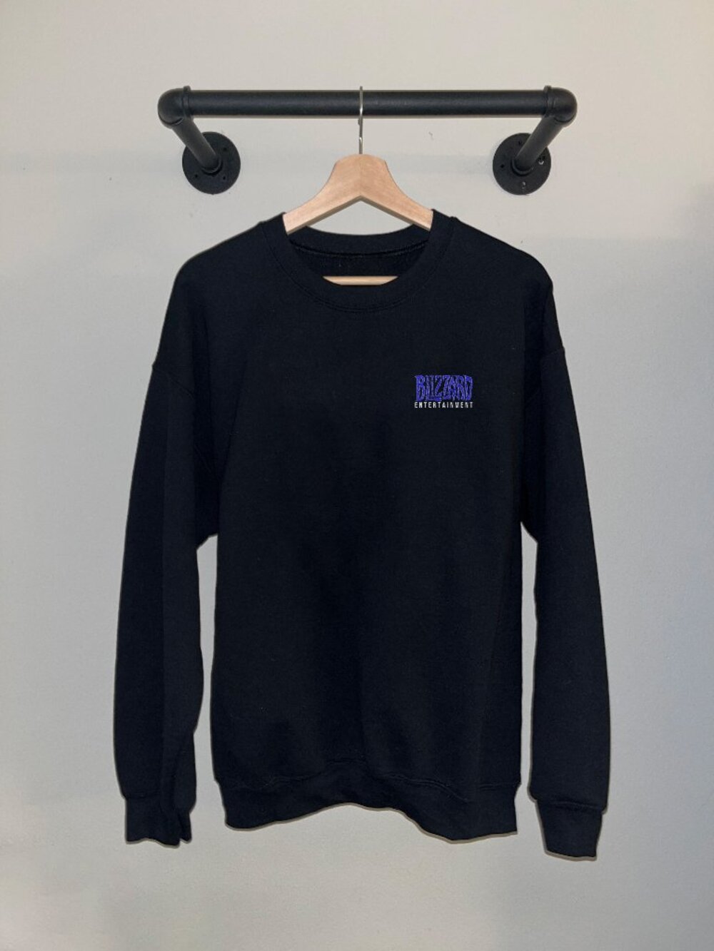 Black Blue Blizzard Entertainment Video Game 2000s Crewneck Sweatshirt